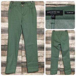Lafayette 148 Thompson Pants Women’s 4 Green Stretch Lightweight (Inseam 30.5)
